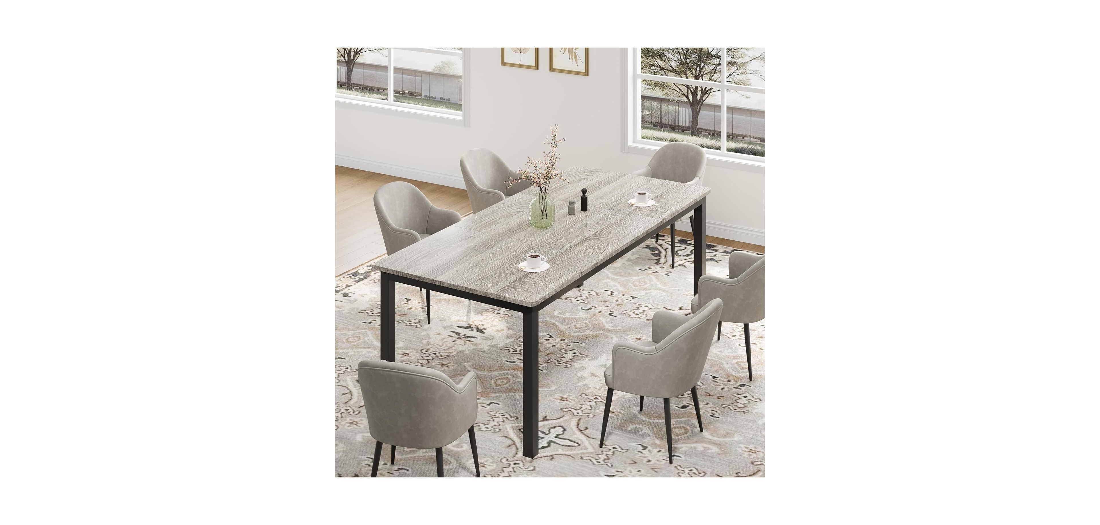 gaomon Kitchen Table Large Rectangular Dining Table for 6-8 People for Dining Room, Home Office, Living Room