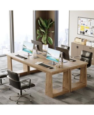 86.6" Two Person Office Desk Computer Desk, Gaming Double Desks for 2 People, Wood Large Writing Table, Home Office Workstation for 2