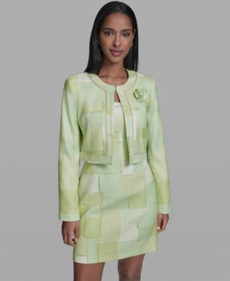 Women's Printed Open-Front Jacket Dress