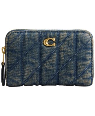 Essential Small Quilted Cotton Denim Zip-Around Wallet