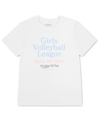 Girls' Volleyball League Oversized Crewneck T-Shirt