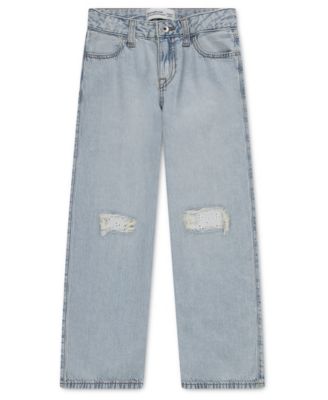 Girls' High-Rise Destroyed Lace Jeans