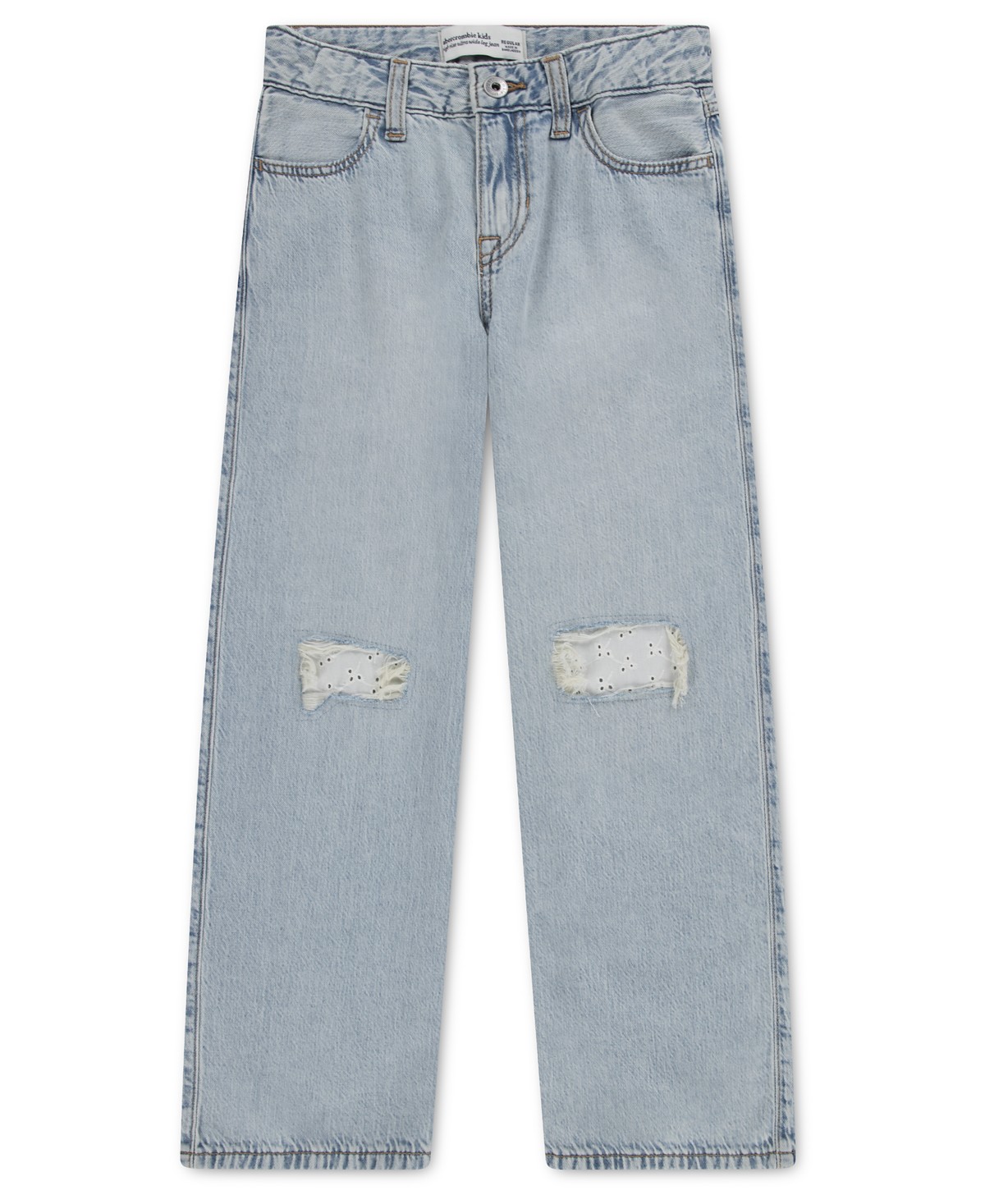 Детские abercrombie kids Girls' High-Rise Destroyed Lace Jeans — фото 1