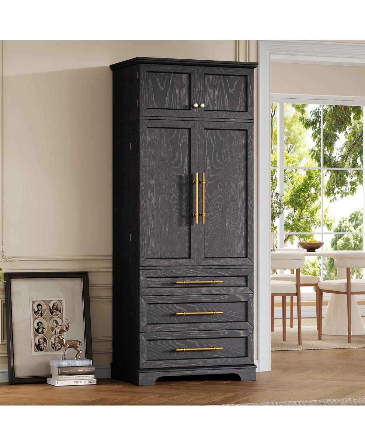 Streamdale Furniture Farmhouse Kitchen Pantry Cabinet with 8