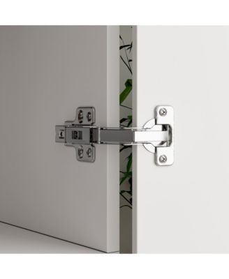 White Wood 4-Door Corner Wardrobe Armoires with Storage Shelves