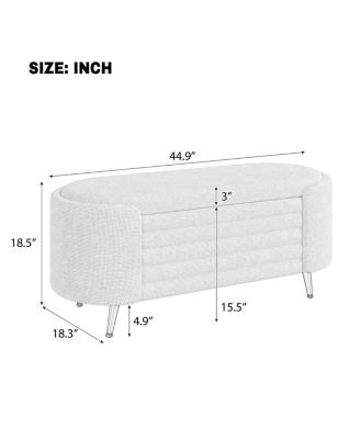Modern Storage Ottoman Upholstered Bench for Living Room, Bedroom