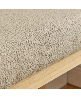 Shoe-changing bench with wooden frame and cushioned seat - Brown