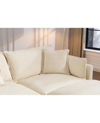 Modern 4-Seat Sectional Sofa with 2 Ottomans & Pillows, 149.61