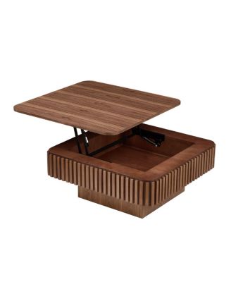 Modern Handcraft Drum Coffee Table with Hidden Storage