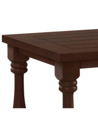 Antique Coffee Side Table with Rubbed Gris Finish 23.5 x 23.5 x 25.25 in