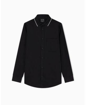 Men's Long Sleeve Rib Collar with Tipping Shirt