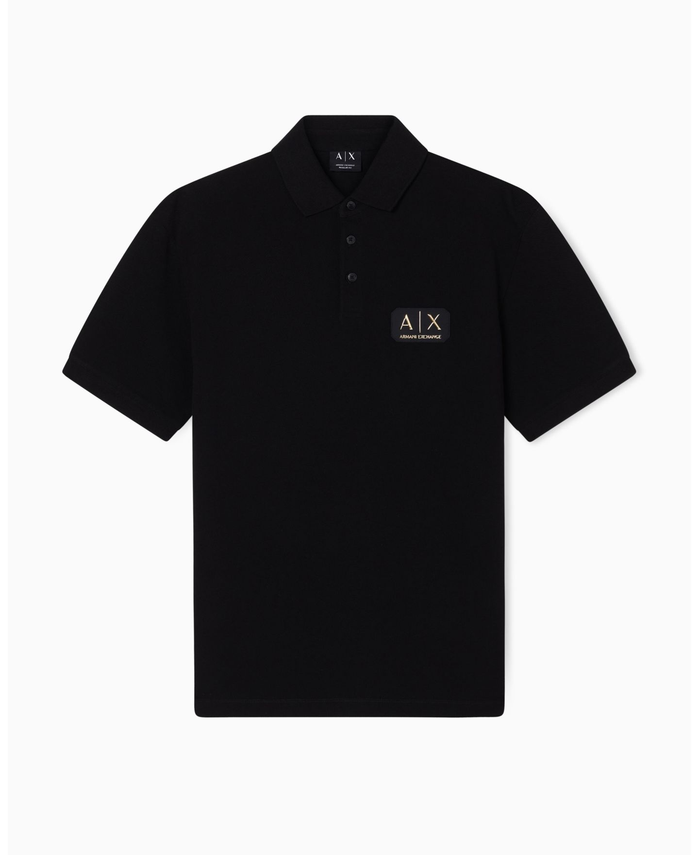 Мужское поло A|X Armani Exchange Pique Polo Shirt, цвет: Чёрный — фото 15
