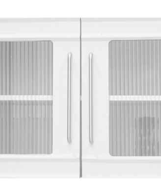 Modern Entertainment Center with Glass Doors & Drawers