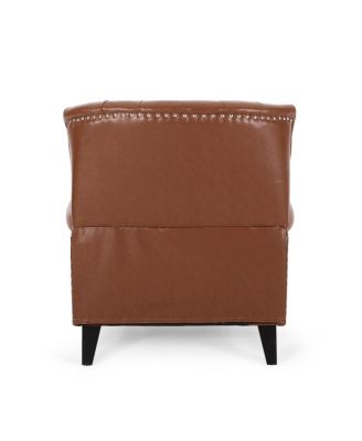 Classic Style Light Brown PU Push Back Chair