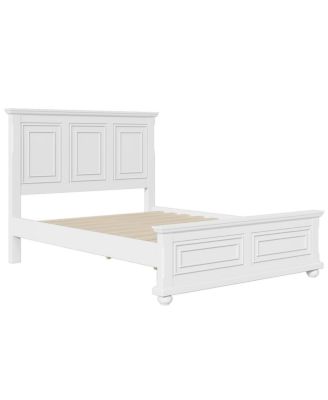  Vintage Pinewood Queen Bed Frame, White