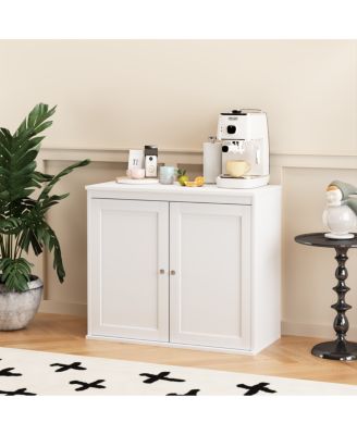 Kitchen Storage Cabinet with Double Doors & Adjustable Shelves