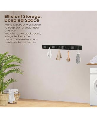 4-Holder Wall Mounted Mop & Broom Holder with Anti-Slip Rubber