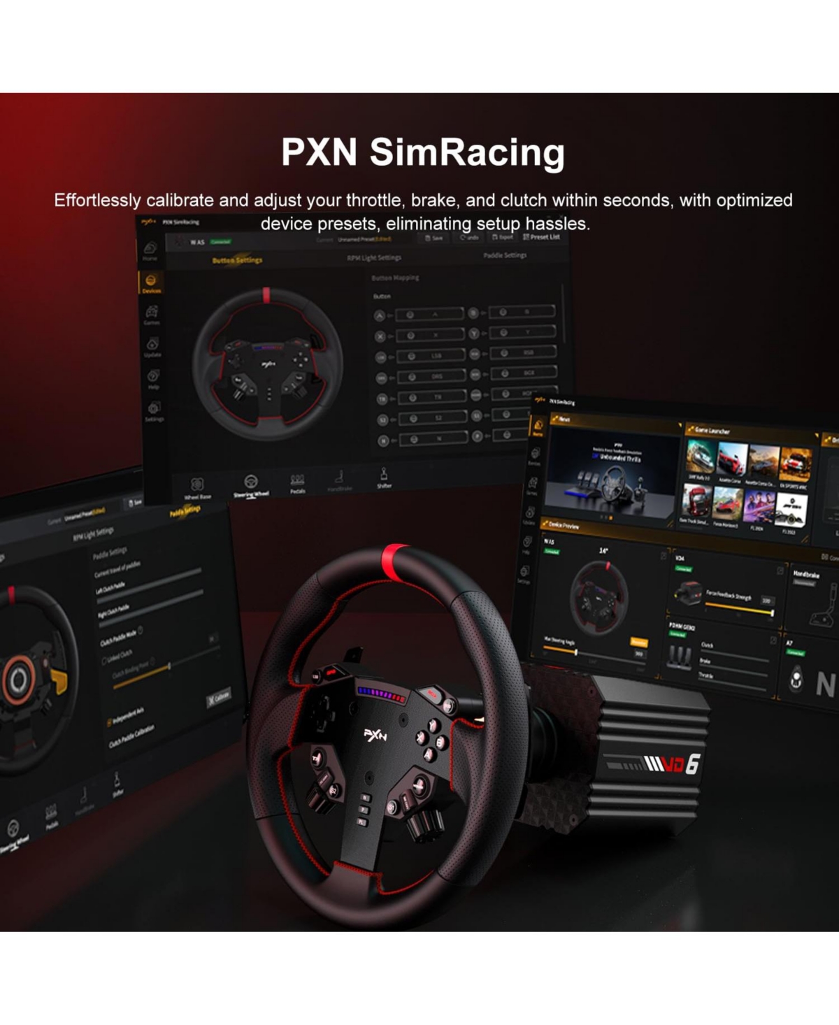 Pxn VD6 Direct Drive Racing Wheel Bundle.