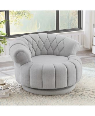 Swivel Accent Chair 360° Round Club Chair for Living Room/Bedroom