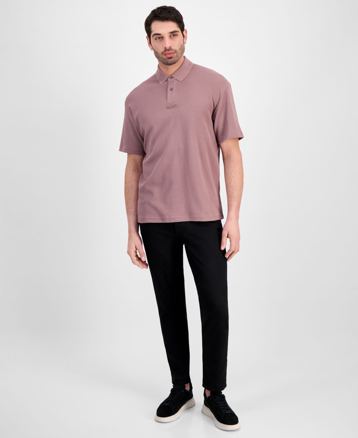 Мужское поло Hugo Boss Diffys Polo Shirt, цвет: Пыльный фиолетовый — фото 2
