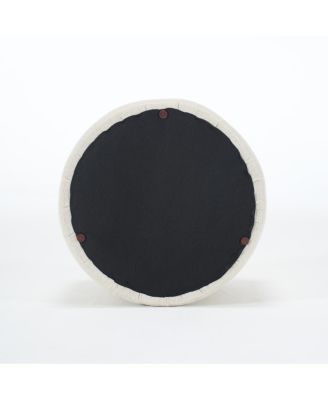 Streamdale Ball & Cast Nesting Storage Ottomans (2-pc), Linen Upholstered w/Wood Tray, Beige