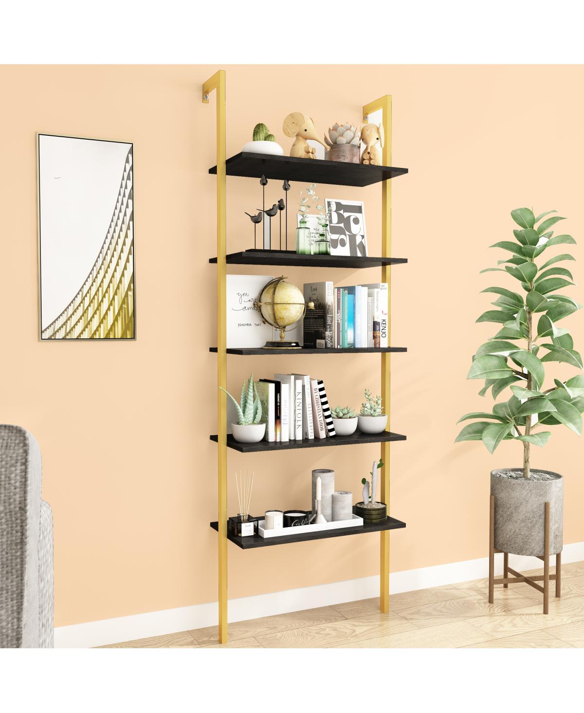 Streamdale Furniture Industrial Lift Top Coffee Table with Hidden Storage, Black/Golden