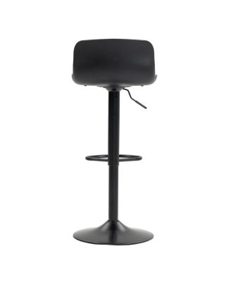 Streamdale Bar Stools Set of 2 - Modern PU Leather Counter Height Swivel Chairs - Black