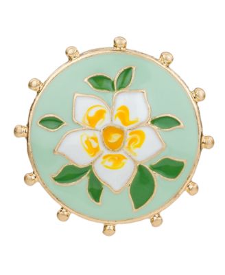 Gold-Tone Cloisonne Collection Button Post Earrings