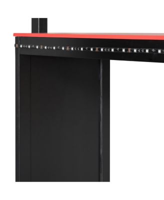 L-Shaped Twin Gaming Bed Frame w/ RGB, USB, TV Stand, Storage, Reversible