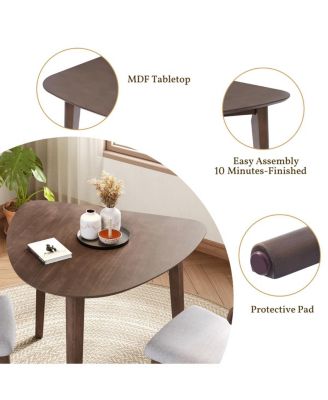 Triangular Wood Table - Modern Space-Saving Geometric Side Table.