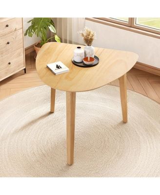 Triangular Wood Table - Modern Space-Saving Geometric Side Table.