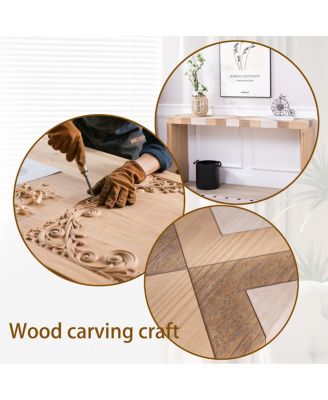 Streamdale Modern Console Table, 62" Entryway Sofa Table with Chevron Pattern