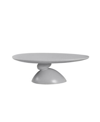 47.27 Inches Oval Coffee Table with Sculptural Base for Living Room and Apartment