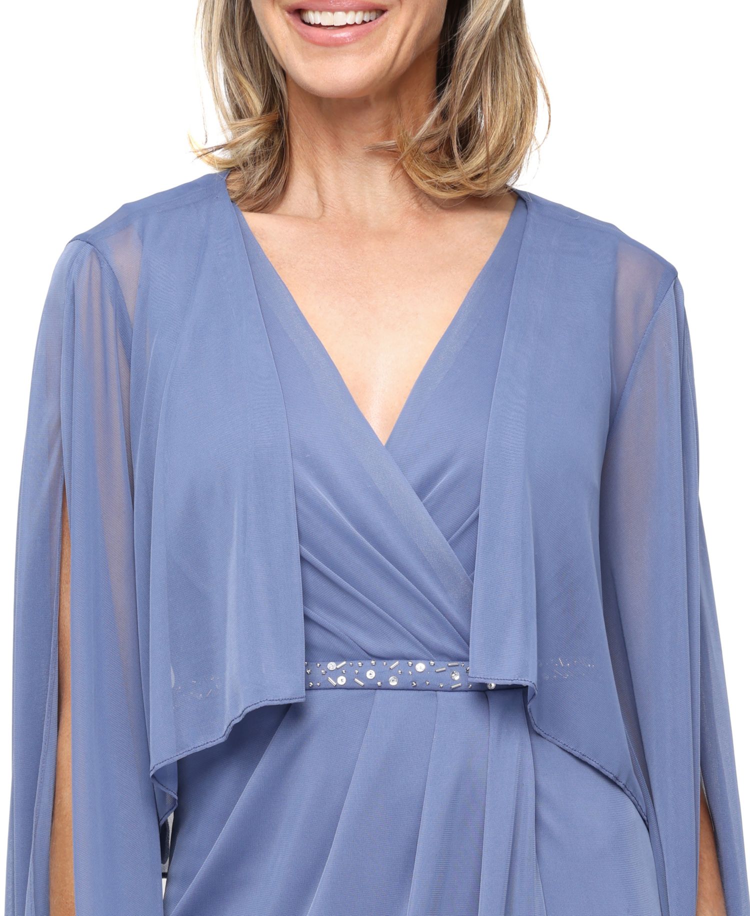 Women's Embellished Surplice Neck Gown