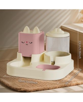 Large Capacity Automatic Pet Feeder and Waterer, 2200ML Water &1800ML Food, Smart Timer