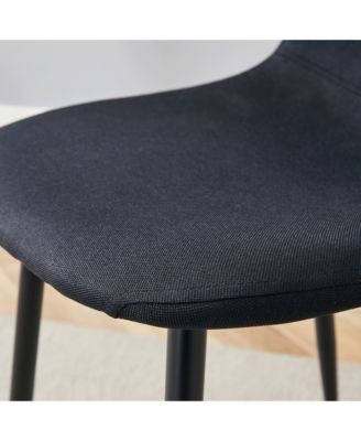 Linen Dining Chairs - Set of 4, Metal Legs