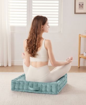 Azza Chenille Square Floor Pillow Cushion, 24" x 24"