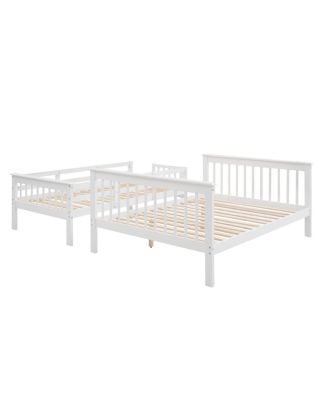 Stairway Twin-Over-Full Bunk Bed with Storage and Guard Rail