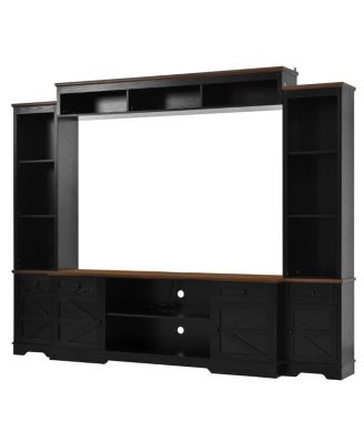 98.8" W Entertainment Center with Bookshelves for TVs up to 80