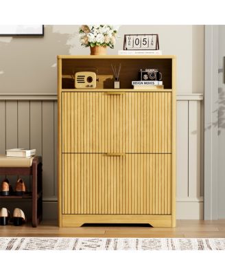 Streamdale Shoe Cabinet Storage with 2 Flip Drawers, Tall Free Standing Organizer Rack.