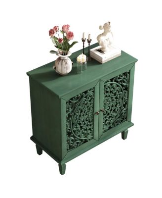 Streamdale Vintage Carved 2-Door Accent Cabinet with Floral Design