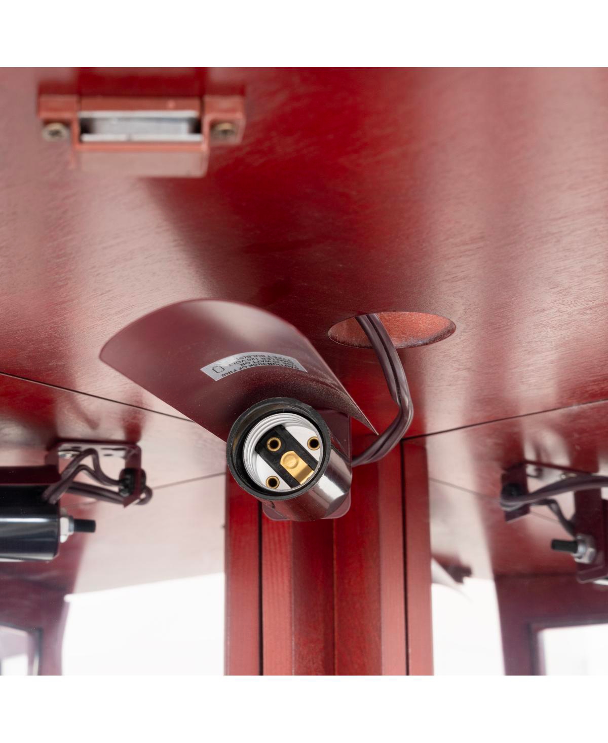 Streamdale Furniture Lighted Corner Curio Cabinet - Glass Display Shelf, Tempered Glass Doors, Adjustable Shelving