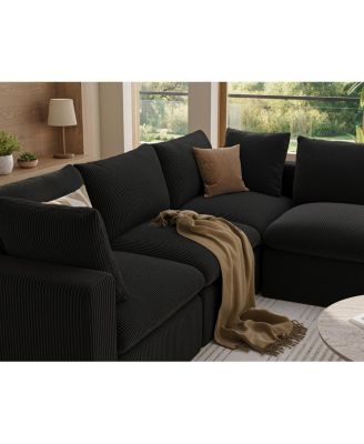 Streamdale Modular Oversized Corduroy Sectional Sofa Couch with 2 Pillows