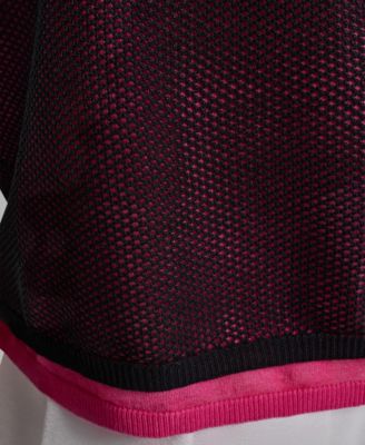 Women's Short-Sleeve Boxy 2-Layer Mesh Sweater