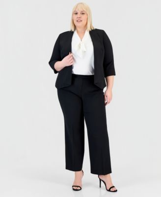 Plus Size Open-Front Soft Blazer 