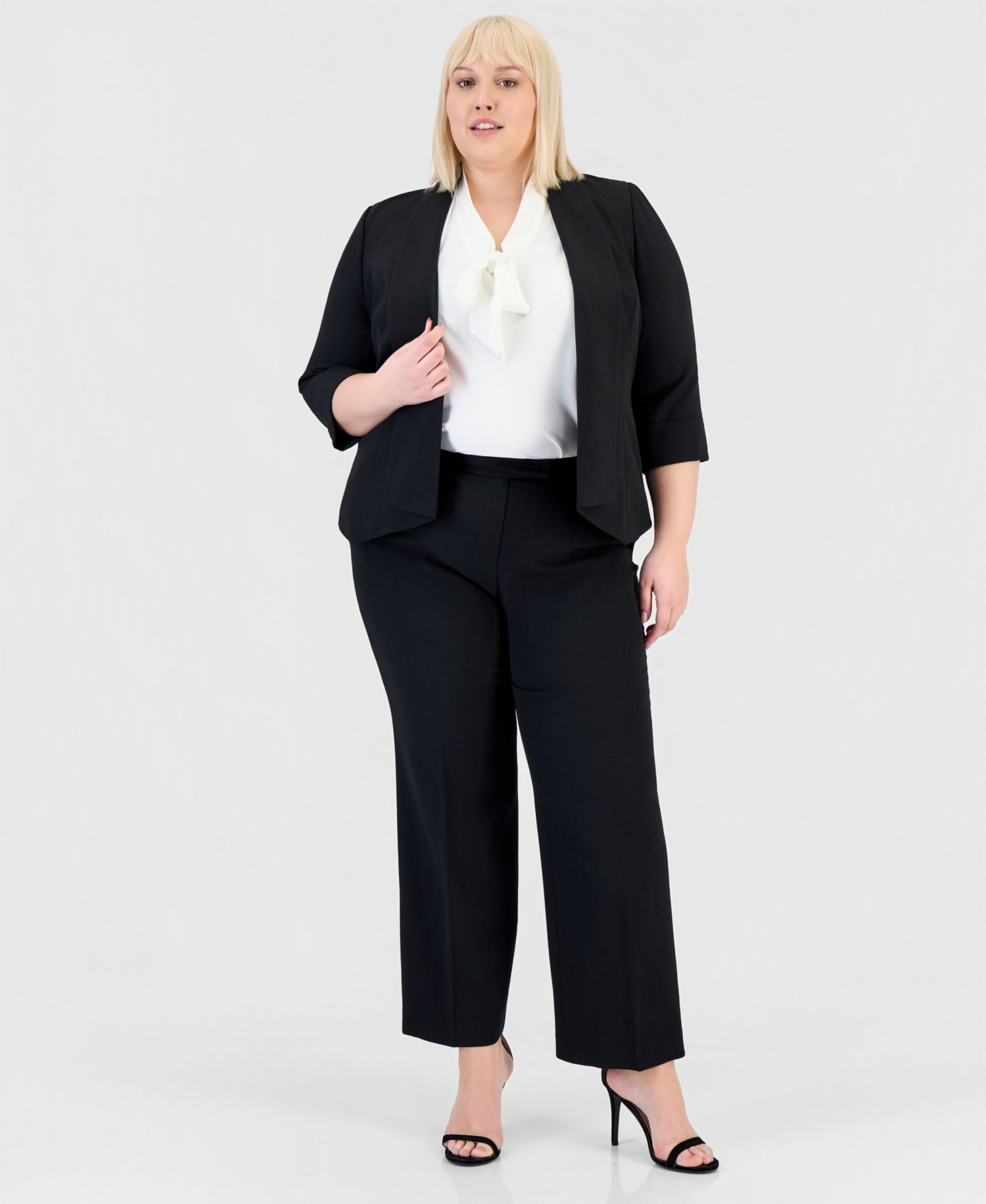 Plus Size Open-Front Soft Blazer