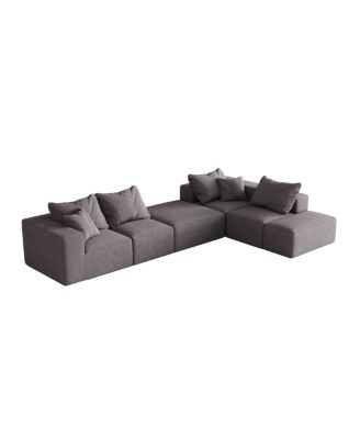 Streamdale Modern Upholstered Sectional Boneless Couch Set, Modular 132" L Shaped Sofa Set