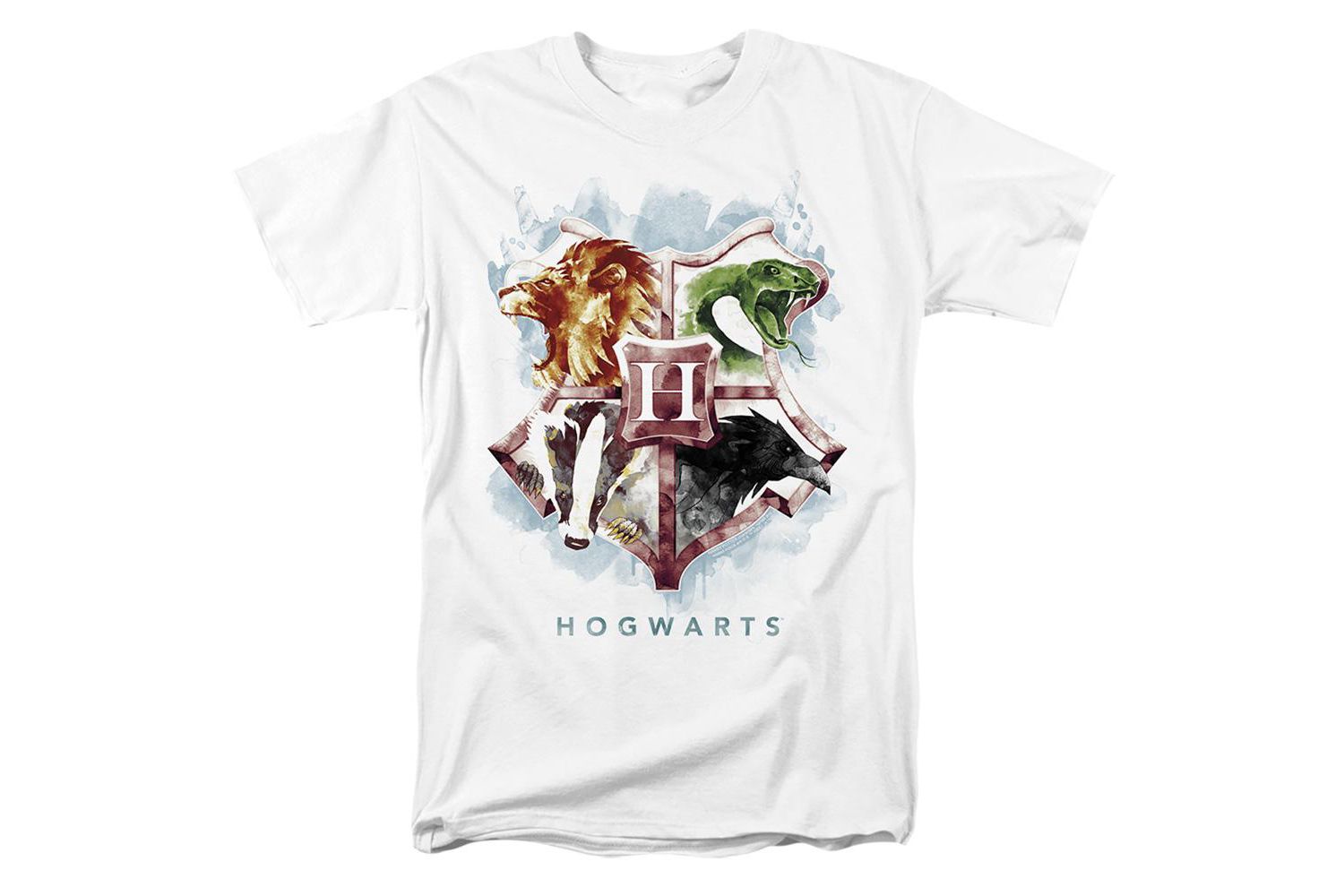 Men's Hogwarts Crest Watercolor T Shirt