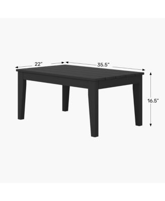 Low Outdoor HDPE Patio Rectangle Coffee Table
