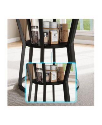 Kitchen Table 42inch Round Farmhouse Dining Table For 4 to 6 People Rustic Wood Kitchen Table for Dining Room